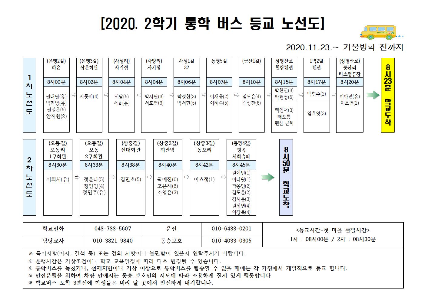 2020. 2학기 통학버스 노선도(11.23.갱신)(2)001